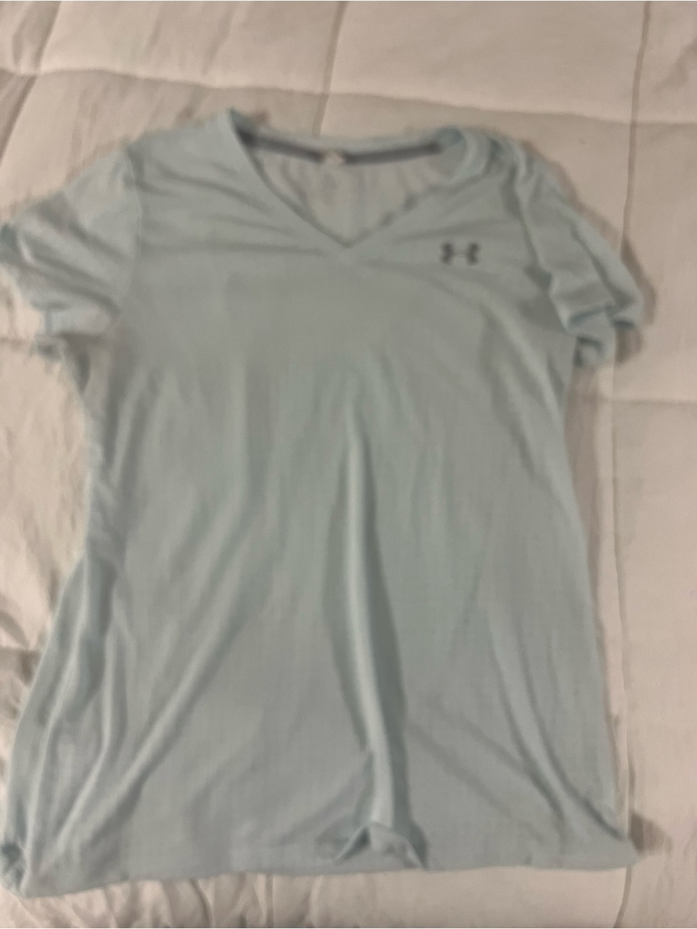 Under Armour Light Blue V-Neck Short Sleeve Performance Tee